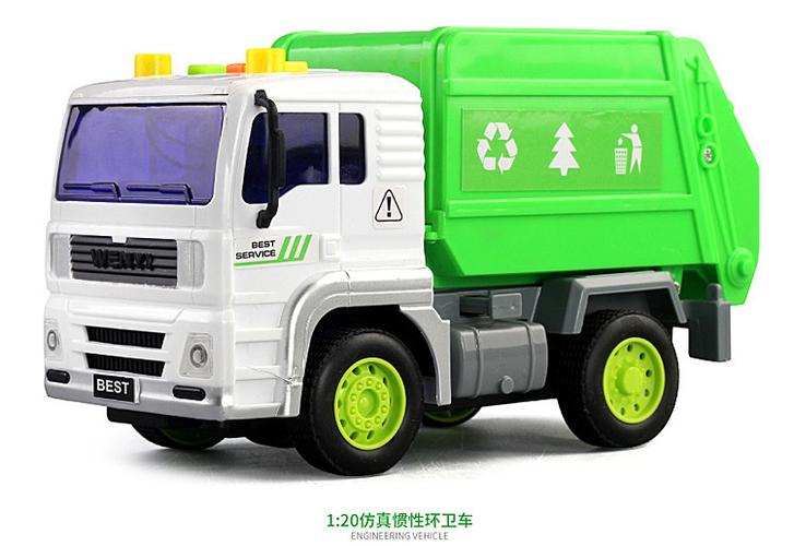  垃圾车环卫车玩具「环卫垃圾车动画视频」